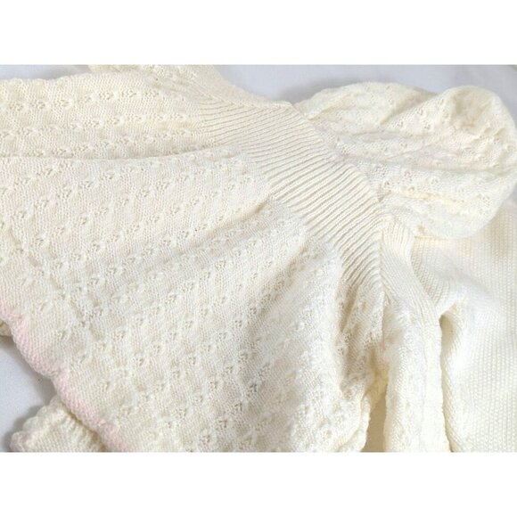 Vintage Made In Portugal Baby Girl 3 Month Hooded Sweater Set Acrylic 2 Piece - Picture 13 of 15